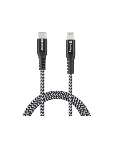 Sandberg 441-55 lightning cable 39.4" (1 m) Black, White