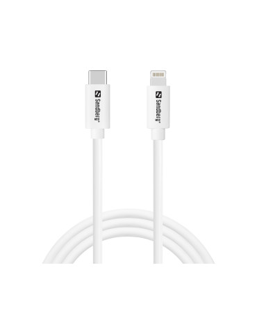 Sandberg 136-58 Lightning-kaapeli 1 m Valkoinen