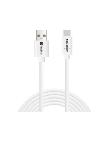 Sandberg 336-14 USB-kaapeli USB 2.0 2 m USB C USB A Valkoinen