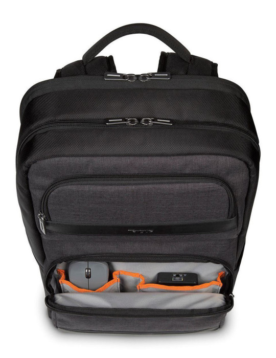 Targus CitySmart backpack Casual backpack Black, Gray Faux leather, Polyurethane (PU)
