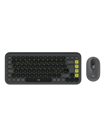 Logitech 920-013266 keyboard Mouse included Universal Bluetooth QZERTY Nordic Graphite, Green