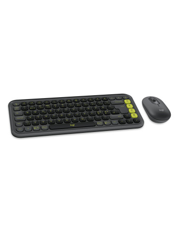 Logitech 920-013266 keyboard Mouse included Universal Bluetooth QZERTY Nordic Graphite, Green