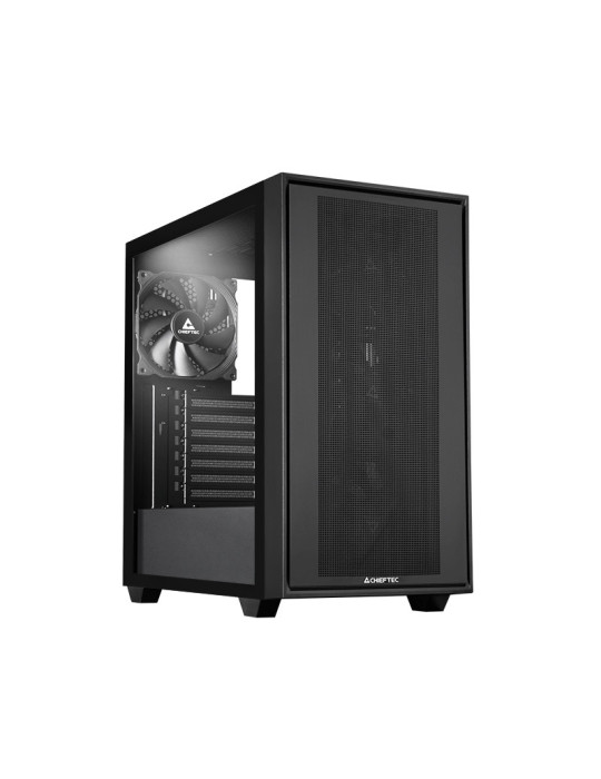 Chieftec Midi Tower GS-03B-BLK-OP, Schwarz Black