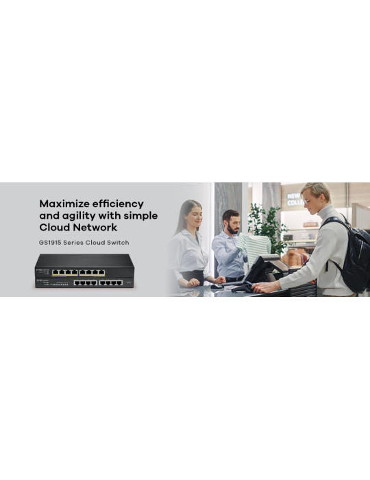 Zyxel GS1915-8EP Managed L2 Gigabit Ethernet (10 100 1000) Power over Ethernet (PoE) Black