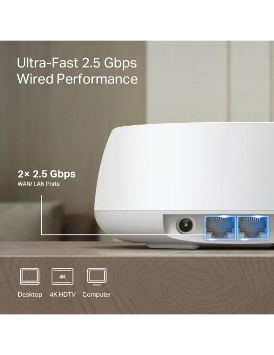 TP-Link DECO BE25(1-PACK) Wi-Fi-verkkojärjestelmä Kaksitaajuus (2,4 GHz 5 GHz) Wi-Fi 7 (802.11be) Valkoinen 2 Sisäinen