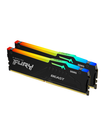 Kingston Technology FURY Beast RGB muistimoduuli 64 GB 2 x 32 GB DDR5 ECC Kingston Technology FURY Beast RGB muistimoduuli 64 GB 2 x 32 GB DDR5 ECC