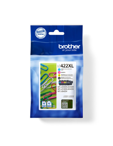 Brother LC422XLVAL ink cartridge 4 pc(s) Original Black, Cyan, Magenta, Yellow