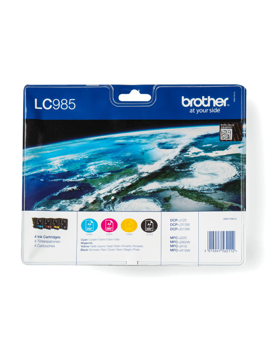Brother LC985VALBP ink cartridge 4 pc(s) Original Black, Cyan, Magenta, Yellow