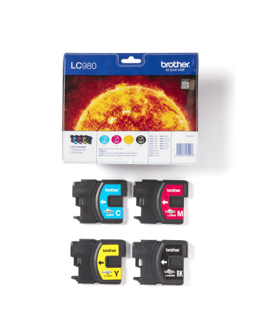 Brother LC980VALBP ink cartridge 4 pc(s) Original Black, Cyan, Magenta, Yellow