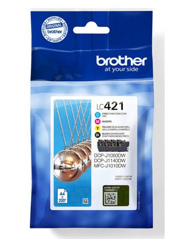 Brother LC421VALDR ink cartridge 4 pc(s) Original Black, Cyan, Magenta, Yellow