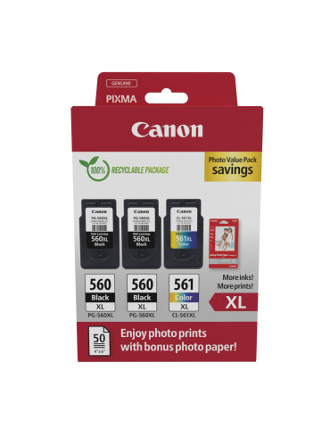 Canon 3712C012 ink cartridge 3 pc(s) Original High (XL) Yield Black, Cyan, Magenta, Yellow