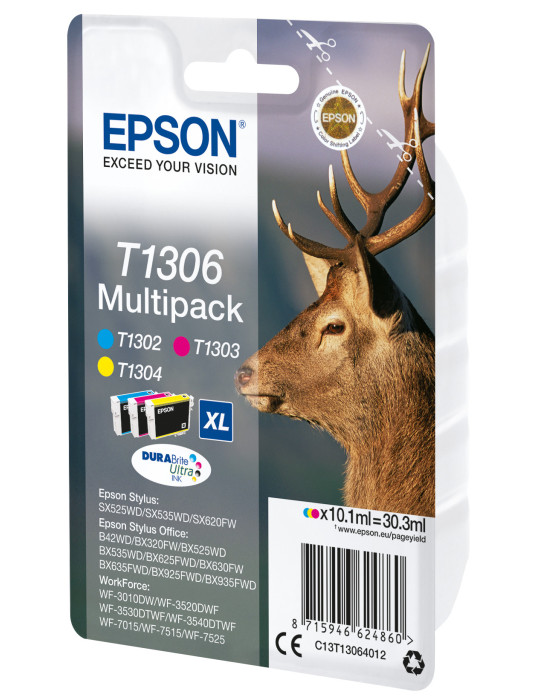 Epson Stag T1306 ink cartridge 1 pc(s) Original High (XL) Yield Cyan, Magenta, Yellow