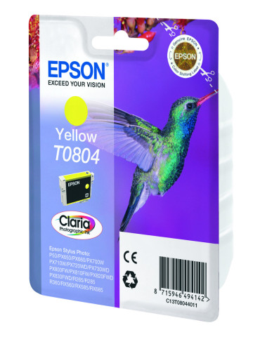 Epson Hummingbird Yksittäispakkaus, keltainen T0804 Claria Photographic -muste