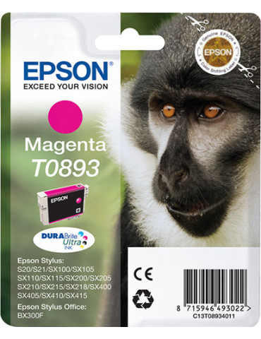Epson Monkey Yksittäispakkaus, magenta T0893 DURABrite Ultra -muste