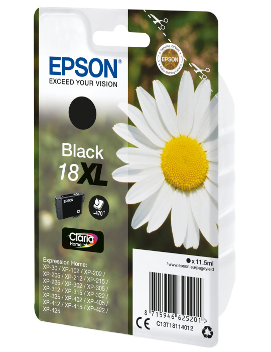 Epson Daisy Yksittäispakkaus, musta 18XL Claria Home -muste
