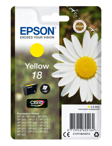 Epson Daisy Yksittäispakkaus, keltainen 18 Claria Home -muste