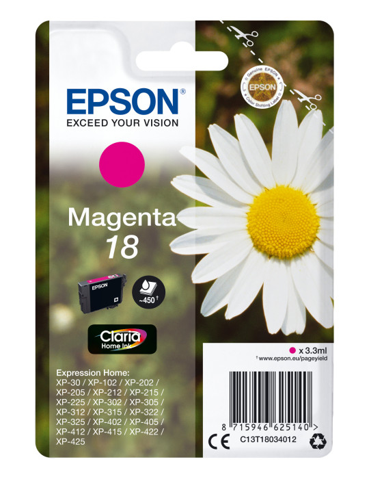 Epson Daisy Yksittäispakkaus, magenta 18 Claria Home -muste