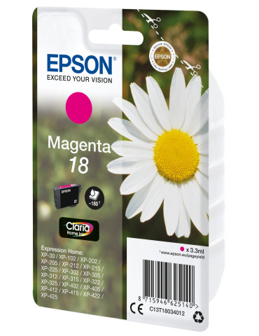 Epson Daisy Yksittäispakkaus, magenta 18 Claria Home -muste