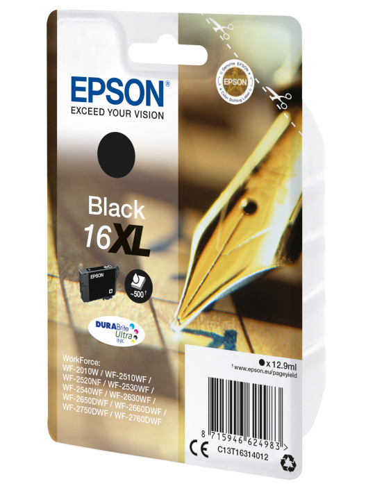 Epson Pen and crossword Yksittäispakkaus, musta 16XL DURABrite Ultra -muste
