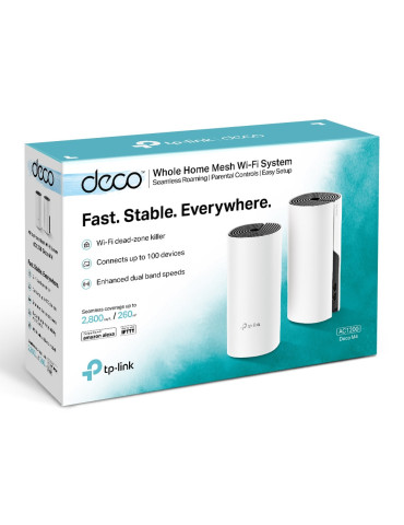 TP-Link Deco M4(2-pack) Dual-band (2.4 GHz   5 GHz) Wi-Fi 5 (802.11ac) White Internal
