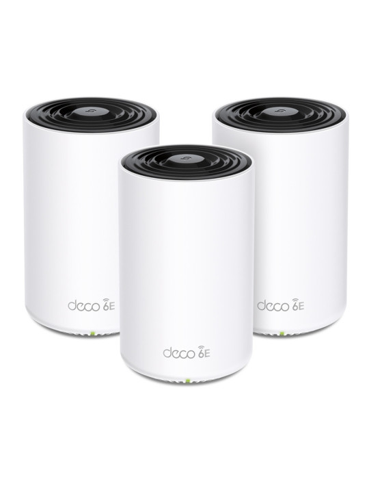 TP-Link Deco XE75 Pro (3-pack) Kolmikaista (2,4 GHz 5 GHz 6 GHz) Wi-Fi 6E (802.11ax) Valkoinen Sisäinen