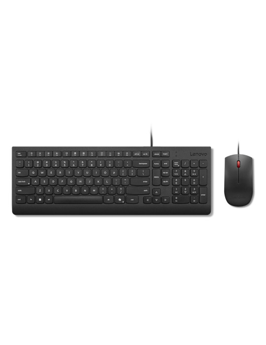 Lenovo Essential Wired Combo (Nordic) näppäimistö Sisältää hiiren Universaali USB Pohjoismainen musta