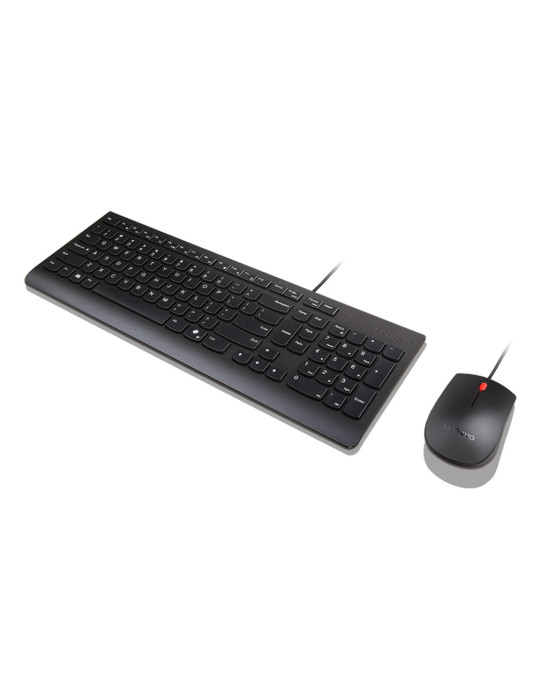 Lenovo Essential Wired Combo (Nordic) näppäimistö Sisältää hiiren Universaali USB Pohjoismainen musta