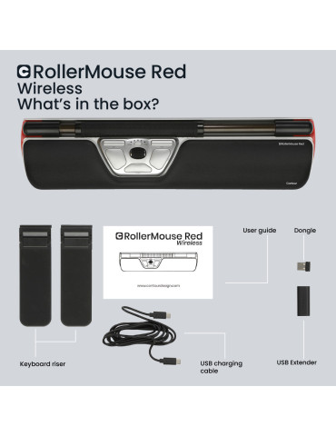 Contour Design RollerMouse Red, wireless Contour Design RollerMouse Red, wireless