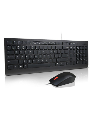 Lenovo Essential Wired Combo (Nordic) näppäimistö Sisältää hiiren Universaali USB Pohjoismainen musta Lenovo Essential Wired Combo (Nordic) näppäimistö Sisältää hiiren Universaali USB Pohjoismainen musta