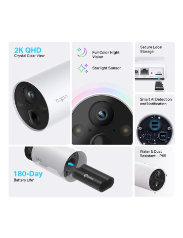 TP-Link Tapo C420S2 Bulb IP security camera Indoor & outdoor 2560 x 1440 pixels Wall TP-Link Tapo C420S2 Bulb IP security camera Indoor & outdoor 2560 x 1440 pixels Wall
