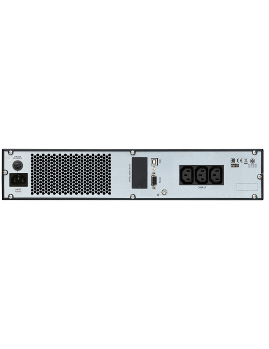 APC SRV1KRIRK UPS-virtalähde Taajuuden kaksoismuunnos (verkossa) 1 kVA 800 W 3 AC-pistorasia(a)