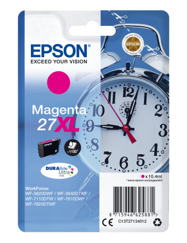 Epson Alarm clock Singlepack Magenta 27XL DURABrite Ultra Ink
