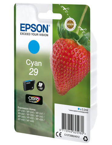 Epson Strawberry C13T29824012 ink cartridge 1 pc(s) Original Standard Yield Cyan