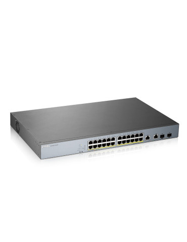 Zyxel GS1350-26HP-EU0101F verkkokytkin Hallittu L2 Gigabit Ethernet (10 100 1000) Power over Ethernet -tuki Harmaa