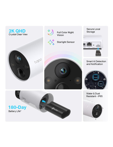 TP-Link Tapo C420S1 CCTV security camera Indoor & outdoor 2560 x 1440 pixels TP-Link Tapo C420S1 CCTV security camera Indoor & outdoor 2560 x 1440 pixels