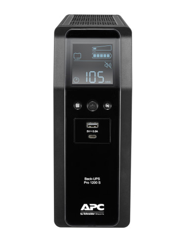 APC BACK UPS PRO BR 1200VA UPS-virtalähde Linjainteraktiivinen 1,2 kVA 720 W 8 AC-pistorasia(a)
