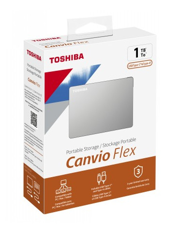 TOSHIBA CANVIO FLEX 1TB SILVER