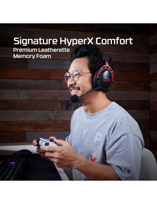 HyperX Cloud Alpha – trådlöst spelheadset (svart-rött)
