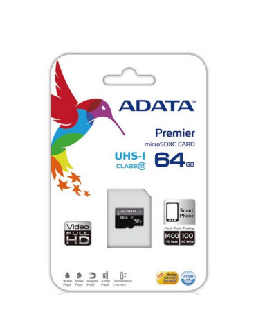 ADATA Micro SDXC 64GB MicroSDXC UHS Klass 10