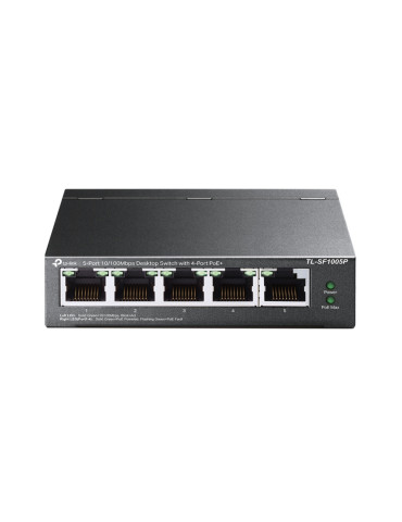 TP-Link TL-SF1005P Unmanaged Fast Ethernet (10 100) Power over Ethernet (PoE) Black