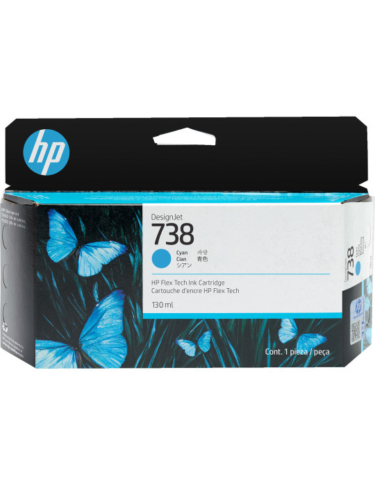 HP 738 130-ml Cyan DesignJet Ink Cartridge