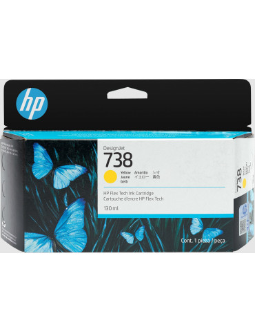 HP 738 130-ml Yellow DesignJet Ink Cartridge