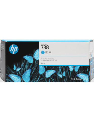 HP 738 300-ml Cyan DesignJet Ink Cartridge