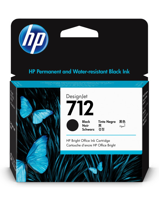 HP 712 80-ml Black DesignJet Ink Cartridge