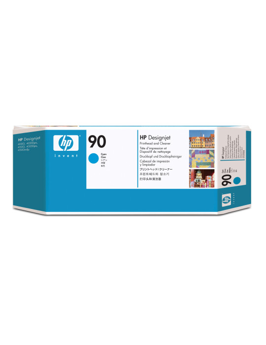HP 90 Cyan DesignJet Printhead and Printhead Cleaner print head Inkjet