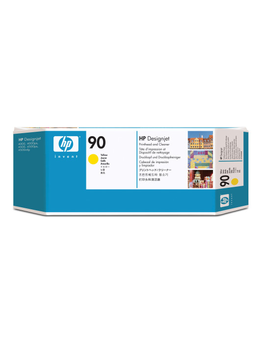 HP 90 Yellow DesignJet Printhead and Printhead Cleaner print head Inkjet