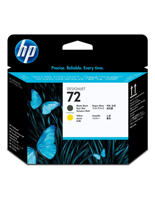 HP 72 Matte Black and Yellow DesignJet Printhead