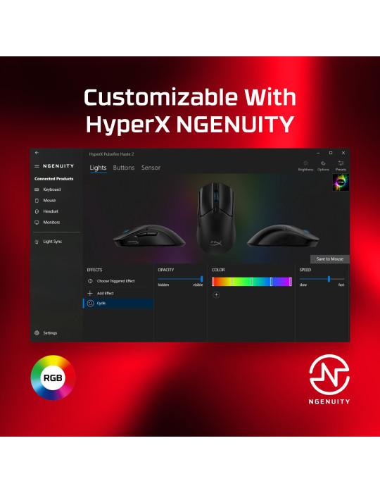 HyperX Pulsefire Haste 2 – gaming-mus (svart)
