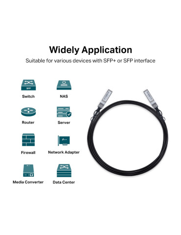 TP-Link TL-SM5220-3M InfiniBand fibre optic cable 118.1" (3 m) SFP+ DAC Black