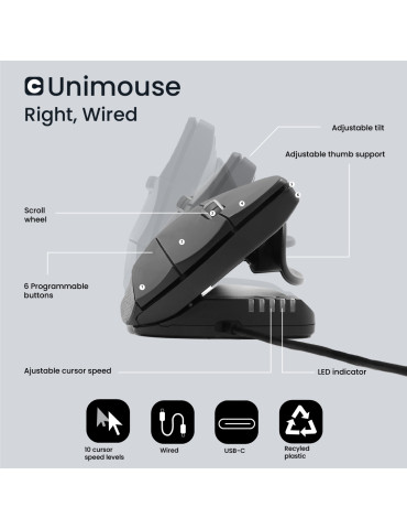 Contour Design Unimouse mouse Office Right-hand USB Type-C 4000 DPI